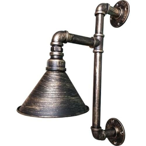 Vintage cafe industrial wind aisle decorated balcony lamp American restaurant bar iron pipe wall lamp