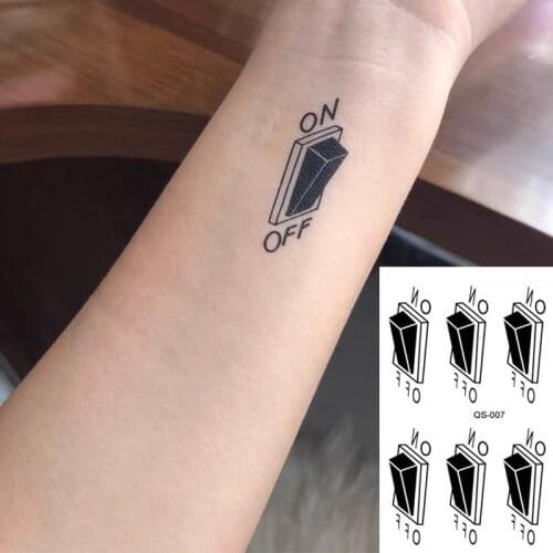 Waterproof Temporary Tattoo Stickers On Off Switch fake Tattoo Geometric animal Flash Tattoo Hand Back Foot for Girl Women Men