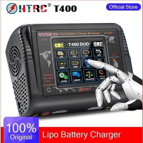 HTRC T400 Pro Lipo Battery Charger DC 400W AC 200W 12A*2 Discharger RC Charger For LiPo LiHV LiFe Lilon NiCd NiMh Pb Battery