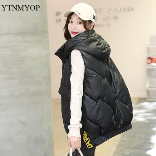 YTNMYOP Cotton Winter Vest Womens Warm Ladies Waistcoat Jacket Fashion Winter Sleeveless Oversized Vest Hooded