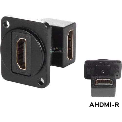 1Pcs right angle 90 degree L bend D type HDMI high-definition dual-pass docking module 86 panel cabinet assembly base AHDMI-R