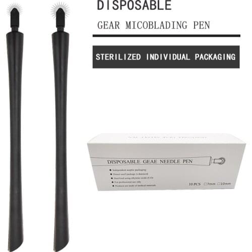 10p Disposable Manual Eyebrow Microblading Pen gear Easy Color Micro Blades Permanent makeup Eyebrow tattoo Pen Medical Packing