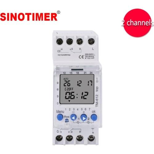 2 Channels Big LCD Display Programmable 24hrs Time Clock with Two Relay Outputs