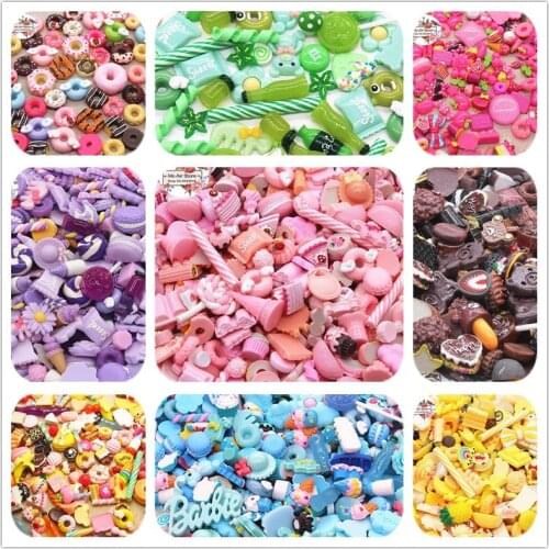 20pcs mix design mix color dessert Resin Flat back Cabochon Art Supply Decoration Charm Craft