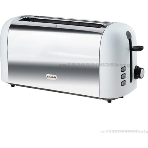 220V-240V/1300W Toaster Home Breakfast Automatic Spit Driver Stainless Steel 4 Pieces of Toast Bread Double Side Heating