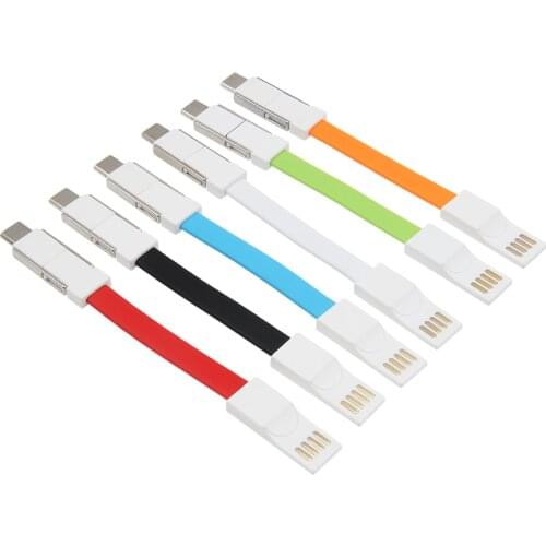 3 in 1 Portable Mini Keychain USB Cable Micro USB Type C For iPhone Fast Charger Data Sync Charging Cable Cabo USB Cable 100pcs