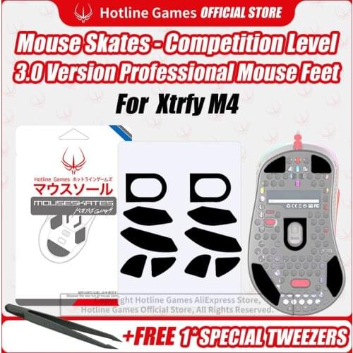 Hotline Games 3.0 Competition Level Mouse Skates Mouse Feet Pad Replacement Feet for Xtrfy M4 Mouse 0.8mm Thickness