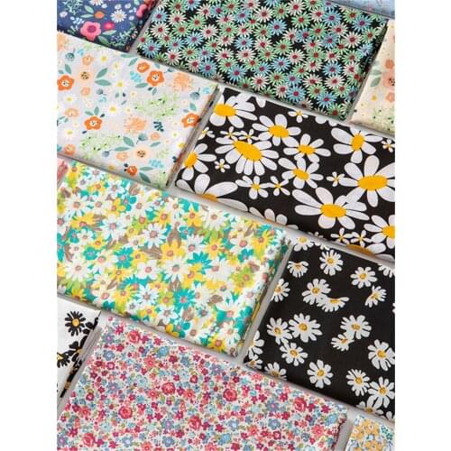 50*150cm Cotton Print Floral Cloth Apparel Sewing Summer Thin Dress Pajama Skirt Clothes Craft Material Handmade Fabrics Textile