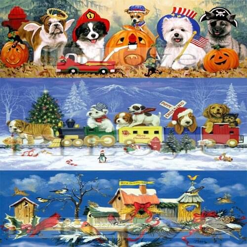 Diamond Painting Cross Stitch Christmas tree gift 5D Diamond Mosaic Rhinestone Decor Paintings Icon Diamond Embroidery Dog FZ491