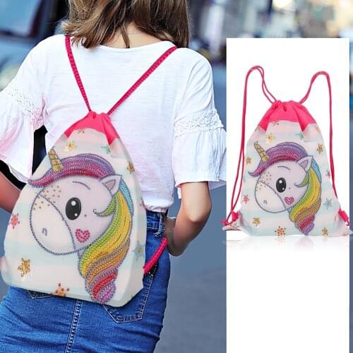 Diamond Painting Women Backpack DIY Special Shaped Drill Cute Animals Mosaic Backpack Kit Diamond Embroidery Bag Gifts
