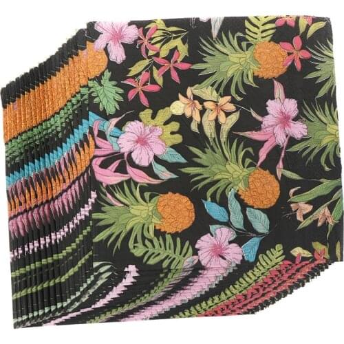 20pcs/pack/lot DIY Pineapple Paper Napkins Print Beverage Butterfly Festive & Party Tissue Decoupage Decors 33*33cm