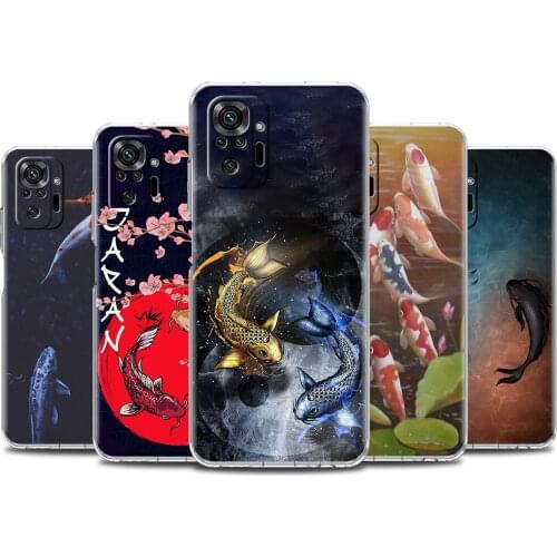 Koi Fish Yin Yang Art Silicone Phone Case Cover for Xiaomi Redmi Note 10 8 9 Pro 7 9A 9T 9S 9C 8A K30 K40 Pro Soft Fundas Coque
