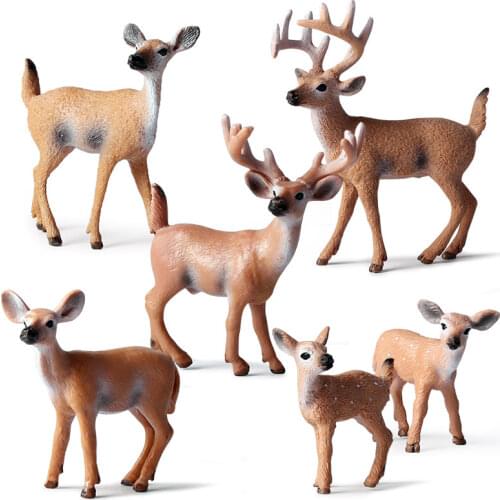 Simulation Forest Deer Figurines Moose,Elk,reindeer,Alpaca,Sika deer Action Figures Animal Model Decoration Cake Toppers Toys