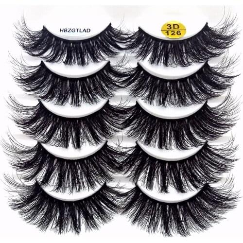 HBZGTLAD 5 pairs natural false eyelashes fake lashes long makeup 3d mink eyelashes eyelash extension mink eyelashes for beauty
