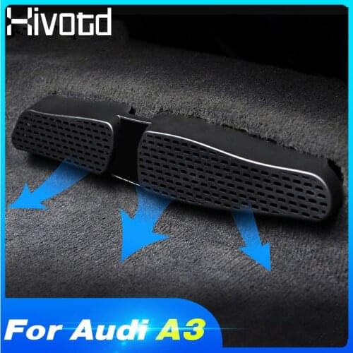 Hivotd For Audi A3 8V Car Rear Seat Floor Air Conditioner Vent Outlet Cover Grille Protective Trim Interior Accessories Parts