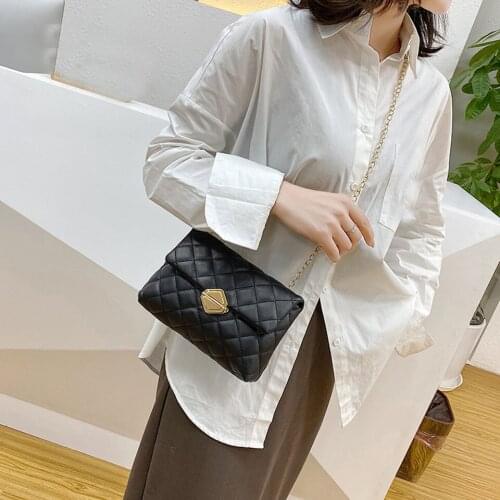 PU Leather Plaid Small Chain Shoulder Bag Women Fashion Design Crossbody Messenger Bag Ladies Hand Bags Female Flap Purse Bolso