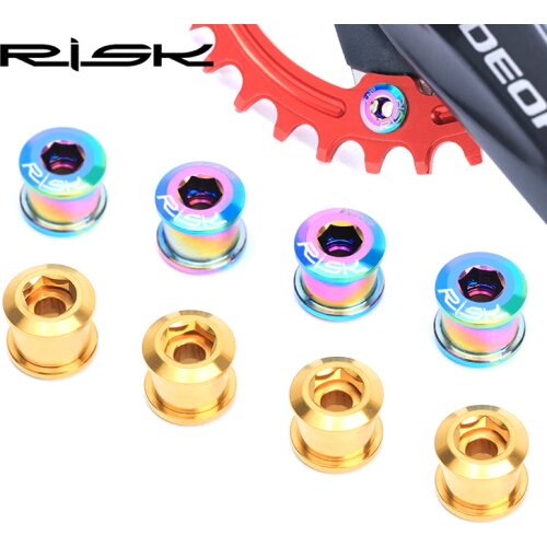 RISK Brand MTB Road Bike Titanium Single Ring Bolt Cycling Parts Bicycle Crank CNC Crankset Arm Screws Chain Ring Wheel Bolt