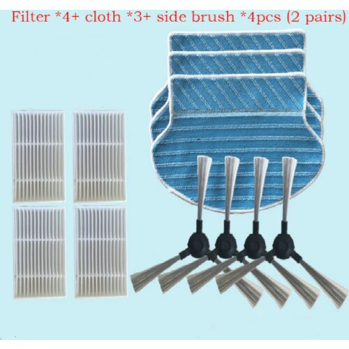 HEPA Filter Side brush cloth Robot Vacuum Cleaner Parts kit for Kitfort kt-516 Robotic Kitfort kt 516 vacuum accessories