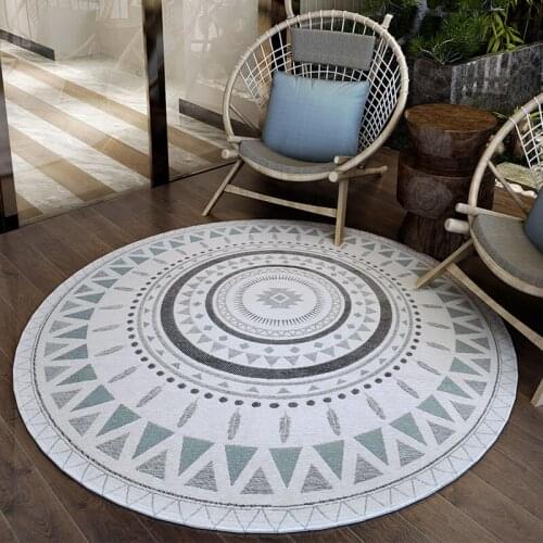 Round Carpet Study Computer Chair Carpet Anti-skid Mat Bedroom Bedside Stair Rug Sitting room Chair Hanging Basket North Europe
