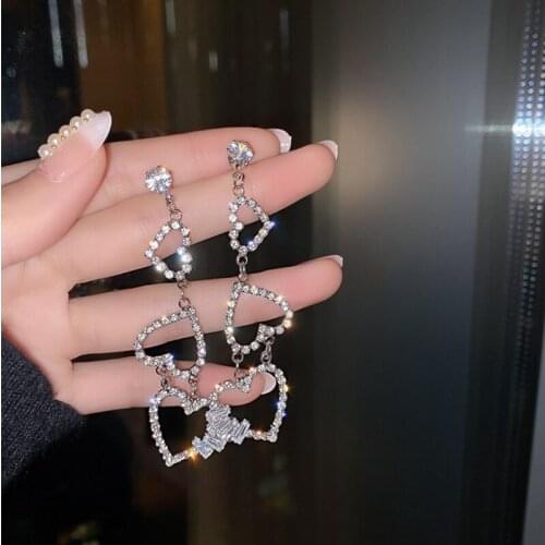 Summer new style personality creative long love pendant earrings luxury fashion prom party earrings for women holiday gifts