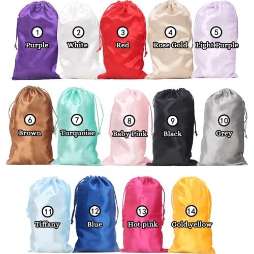 Wholesale women Virigin Hair extensions bundles satin silk storage bags wig packging bags gift packing shopping bags