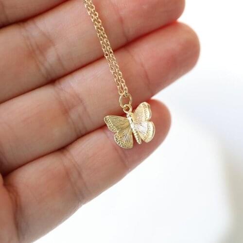Tiny Butterfly Layering Necklace, Butterfly Pendant, Bridesmaid Gift, Birthday Gift, Minimalist Necklace, Birthday Gifts
