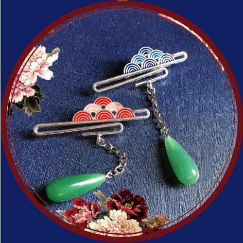 Morkopela Fashion Pins Ancient Chinese Auspicious Cloud Jade Pendant Brooch Clothes Dress Scarf Banquet Embellishment Decoration