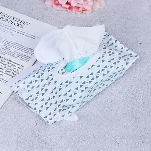 Fashion Wipes Carrying Case Clutch and Clean Wet Wipes Bag for Stroller Cosmetic Pouch with Easy-Carry Snap-Strap
