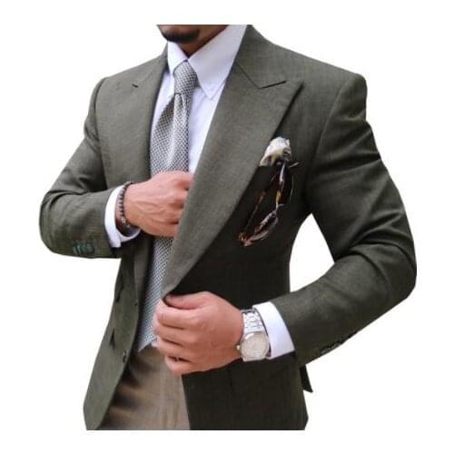 Mens Suits Cotton New Spring Fashion Brand Slim Fit One Piece Business Groom Jacket Tuxedos Blazer for Wedding Prom Evening