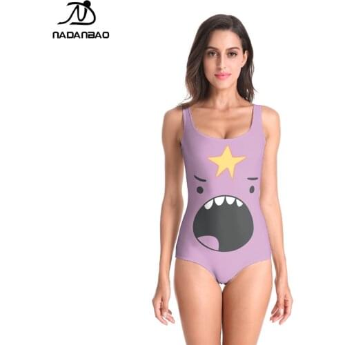 NADANBAO 2021 Hot Sale Summer Swimwear Women Push Up Beach Wear 3d Printed Cartoon Movie Pattern One Piece Ladies Bathing Suit
