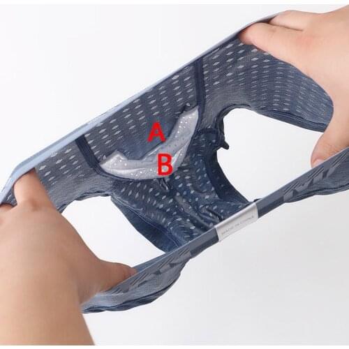 Underwear Men Ice Silk Penis Sheath Sexy Boxers Shorts Man Fishnets Fashion Funny Panties Novelty Mens Underwear Boxers