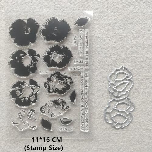 2021 New Flowers Clear Stamps and Metal Cutting Dies DIY Scrapbooking Embossing Album Seal Template Punch Stencils