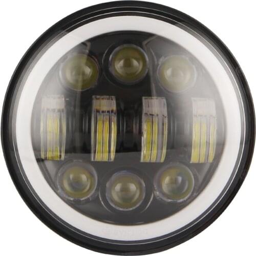 New Brightest 80W 5.75 Inch Round LED Projection Motorcycles Headlight Black