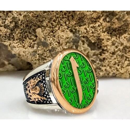 Custom Production Aleph Letter Ottoman Rigging Monogram Sterling Silver Men 'S Ring