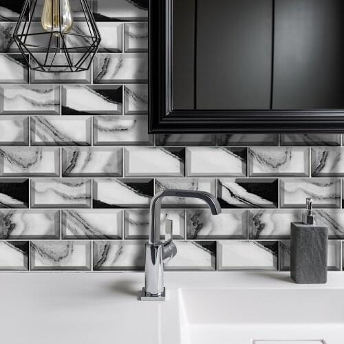 Panda Marble Wall Sticker Retro Oil-proof Waterproof Tile Wallpaper For Kitchen Bathroom Ground Wall House Decoration