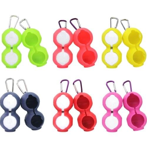 Portable Golf Ball Storage Cover Soft Silicone Waist Holder Double/Single Golf Ball Protective Cover with Carabiner Keychain