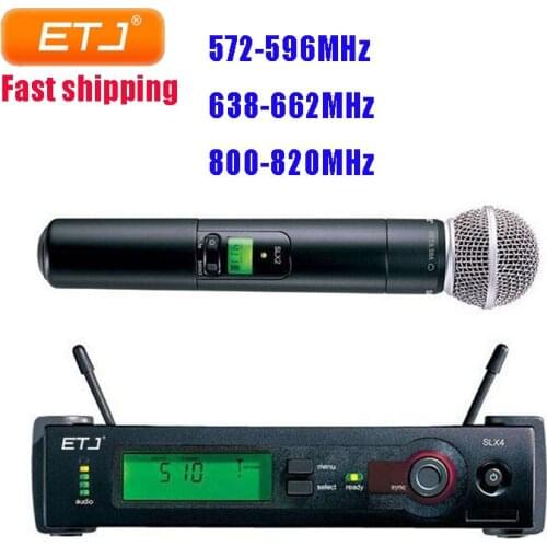 Professional UHF Wireless Microphone SLX24 BETA58 58A Super Cardioid Vocal For Stage Karaoke Handheld Microphone SLX 11001-2