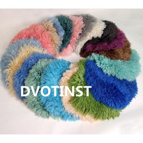 Dvotinst Baby Photography Props Real Wool Background Blanket Mat Basket Filler Newborn Fotografia Accessory Studio Shooting Prop