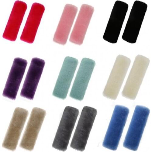 2021 New 22 Colors Car Seat Belt Winter Shoulder Protector Pure Wool Fleece Shoulder Belt Schoolbag Shoulder Strap Warmer Belt