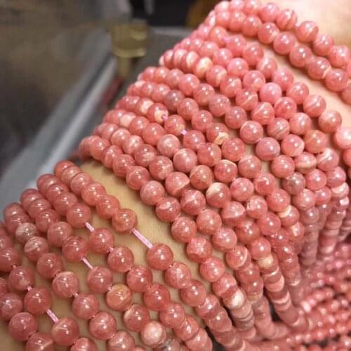 Pink Rhodochrosite round 4.5-5MM for DIY jewelry making loose beads FPPJ wholesale beads nature gem stone coral