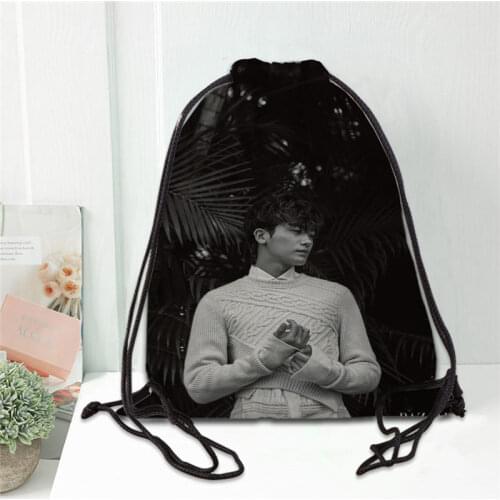 Custom Park Hyung Sik Printing Drawstring Backpack Shoe bag Travel Beach School Multi-function Satin Drawstring Bags
