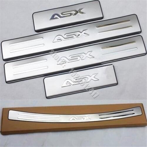 Car Styling For Mitsubishi ASX 2013-2018 car stainless steel Scuff Plate/Door Sill Door Sill Rear Bumper Protector Sill