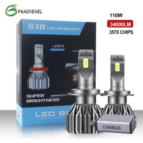 2Pcs 110W 34000LM H7 H4 Led Canbus Led Headlight Bulb H1 H8 H11 H9 9005 Hb3 Hb4 9012 Led 6000K 12V Turbo Lamp for Car Bulb