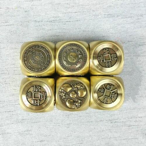 Taoist supplies, pure brass, be in good luck, retrieve a situation six sided dice, crafts, Taoist magic tools