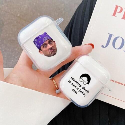 Funny Michael Scott The Office Soft silicone Cover For Apple airpods 1 2 Case Wireless Earphone Accessories Air Pods Funda Coque