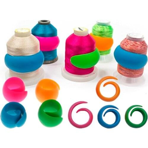 Sewing spool fixing clip silicone bobbin clip spool fixing tool prevent thread from falling bobbin circle household gadgets