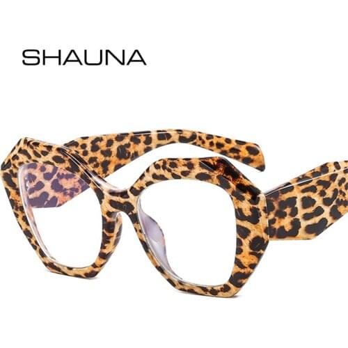 SHAUNA Retro Polygon Candy Color Cat Eye Women Glasses Frame Fashion Spring Hinge Anti Blue Light Eyewear Men Optical Fram