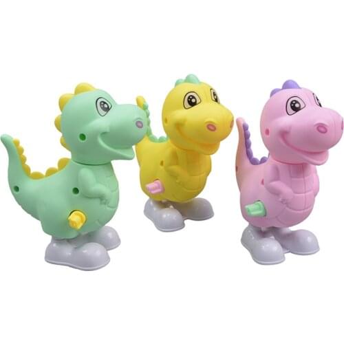 1 Pieces Clockwork Toy Jumping Dinosaur Baby Funny Kids Toys Spring Mini Pull Back Toys for 2-4 Years Old Children