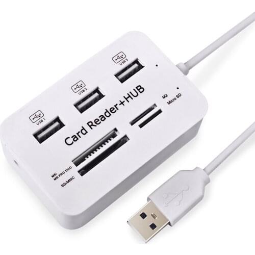 100pcs Micro USB adapter Hub Combo 2.0 3 Ports Card High Speed Multi USB Splitter Hub USB Combo adapter
