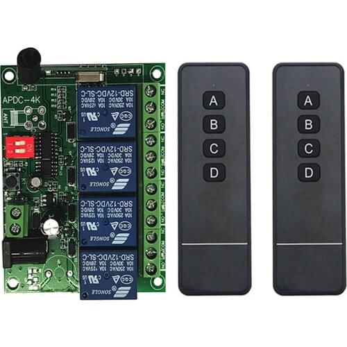1000m DC 12V 24V 4CH Wireless Remote Control LED Light Switch Relay Output Radio RF Transmitter And 433 MHz Receiver